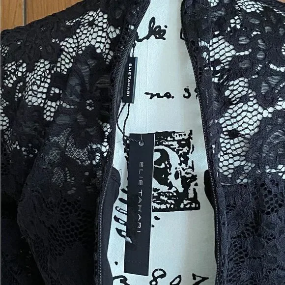 Elie Tahari Twist-Accented Lace Dress size 4